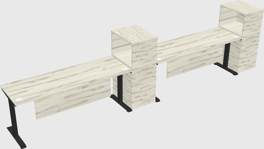Height-adjustable desk - grade 3 w/cabinet
