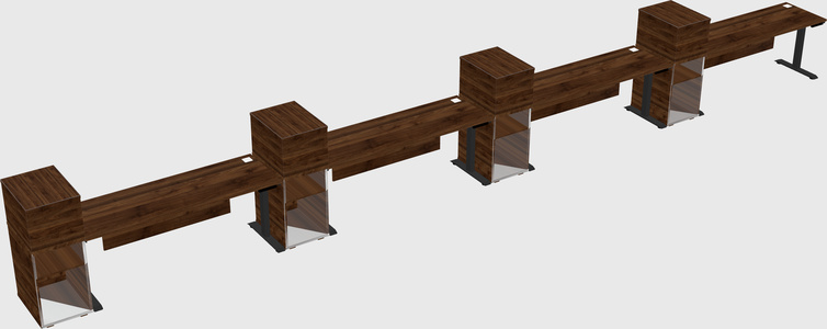 Height-adjustable desk - grade 3 w/cabinet