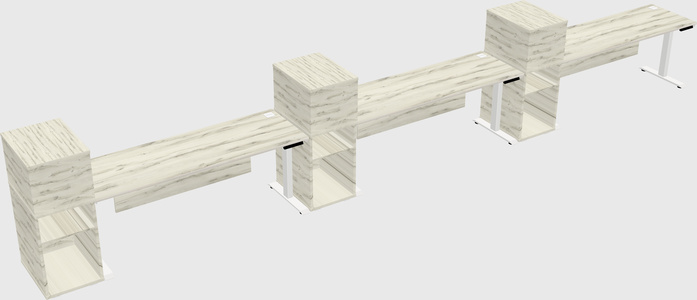 Height-adjustable desk - grade 3 w/cabinet