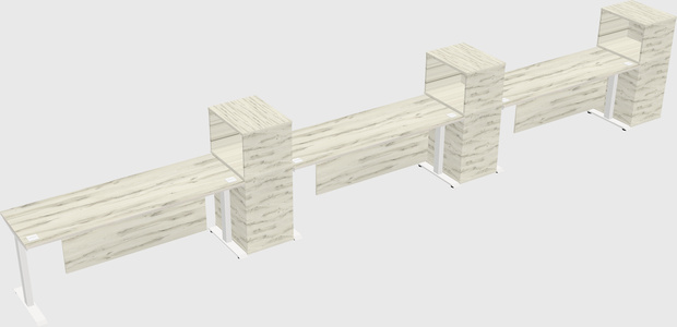 Height-adjustable desk - grade 3 w/cabinet