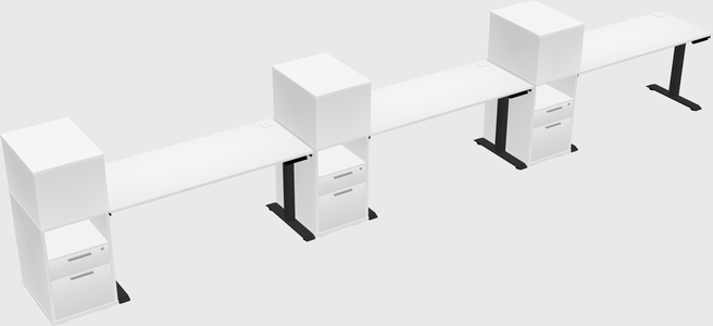 Height-adjustable desk - grade 3 w/cabinet
