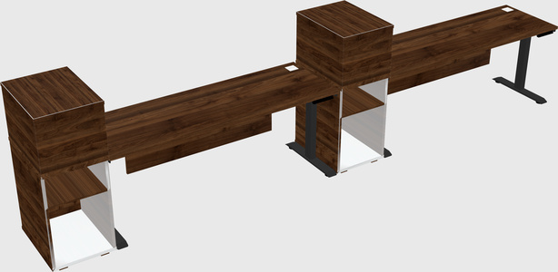 Height-adjustable desk - grade 3 w/cabinet