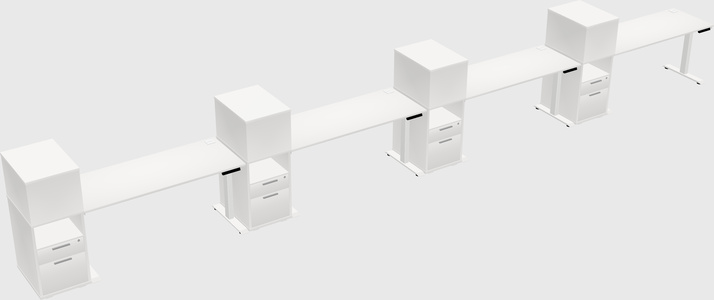 Height-adjustable desk - grade 3 w/cabinet
