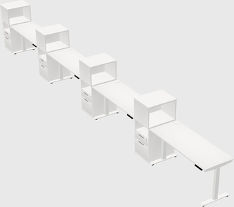 Height-adjustable desk - grade 3 w/cabinet