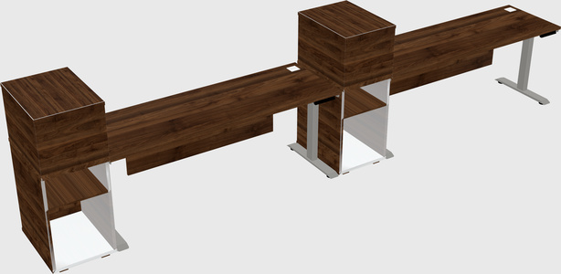 Height-adjustable desk - grade 3 w/cabinet
