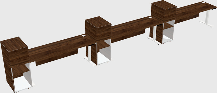Height-adjustable desk - grade 3 w/cabinet