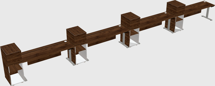 Height-adjustable desk - grade 3 w/cabinet