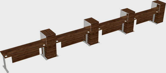 Height-adjustable desk - grade 3 w/cabinet