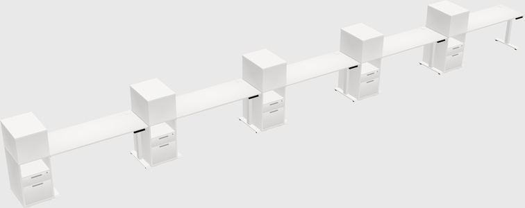 Height-adjustable desk - grade 3 w/cabinet
