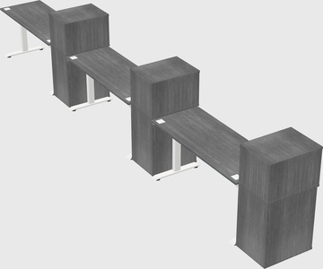 Height-adjustable desk - grade 3 w/cabinet