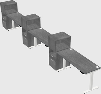 Height-adjustable desk - grade 3 w/cabinet