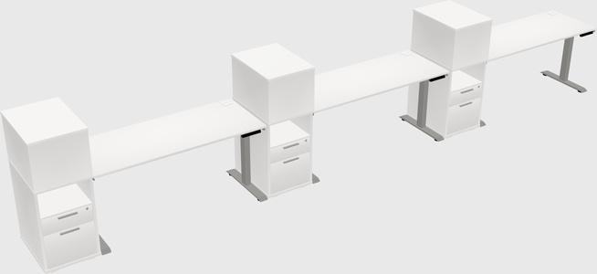 Height-adjustable desk - grade 3 w/cabinet