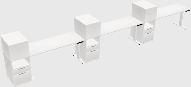 Height-adjustable desk - grade 3 w/cabinet