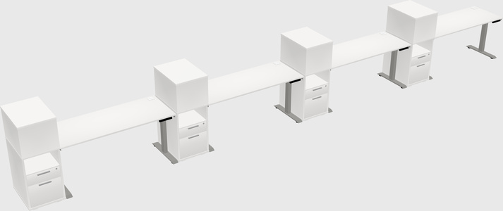 Height-adjustable desk - grade 3 w/cabinet