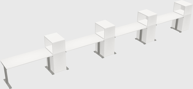 Height-adjustable desk - grade 3 w/cabinet