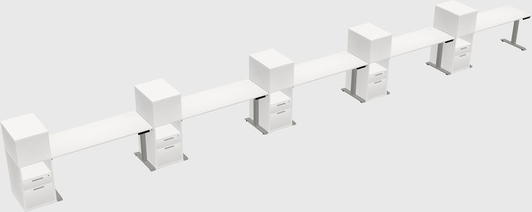 Height-adjustable desk - grade 3 w/cabinet