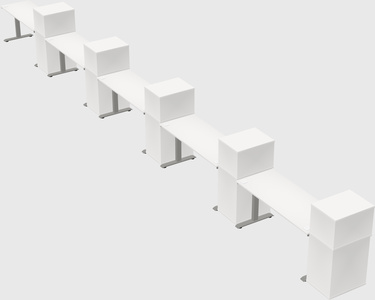 Height-adjustable desk - grade 3 w/cabinet