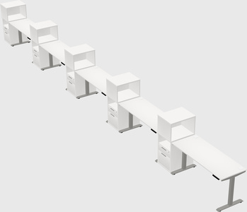 Height-adjustable desk - grade 3 w/cabinet