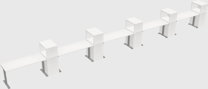 Height-adjustable desk - grade 3 w/cabinet