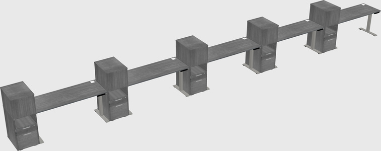 Height-adjustable desk - grade 3 w/cabinet