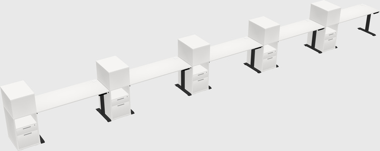 Height-adjustable desk - grade 3 w/cabinet