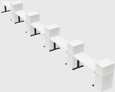 Height-adjustable desk - grade 3 w/cabinet