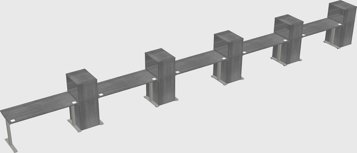 Height-adjustable desk - grade 3 w/cabinet