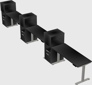 Height-adjustable desk - grade 3 w/cabinet