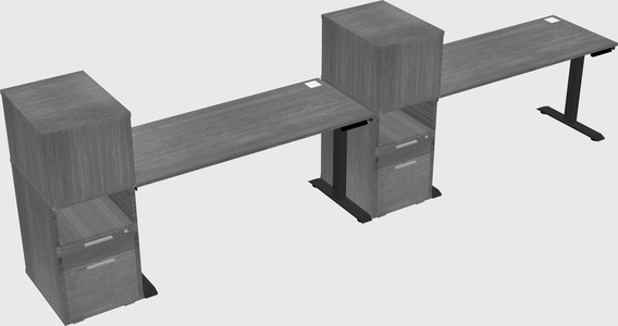 Height-adjustable desk - grade 3 w/cabinet