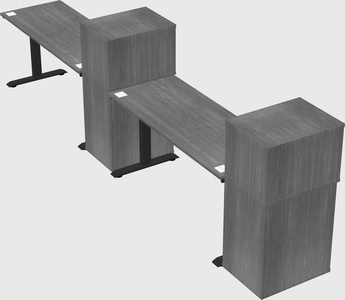 Height-adjustable desk - grade 3 w/cabinet