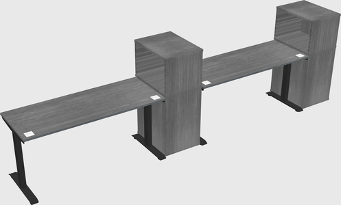 Height-adjustable desk - grade 3 w/cabinet