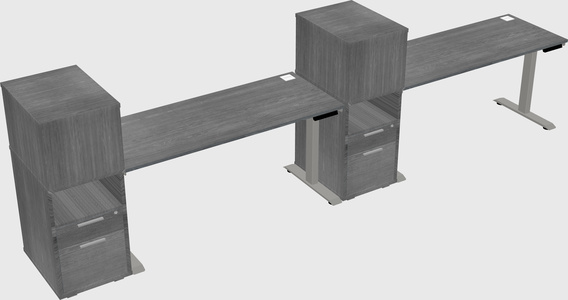Height-adjustable desk - grade 3 w/cabinet