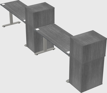 Height-adjustable desk - grade 3 w/cabinet