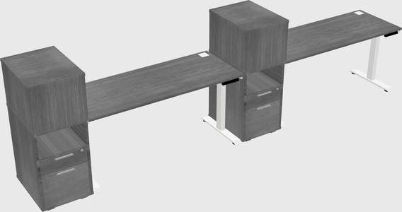 Height-adjustable desk - grade 3 w/cabinet