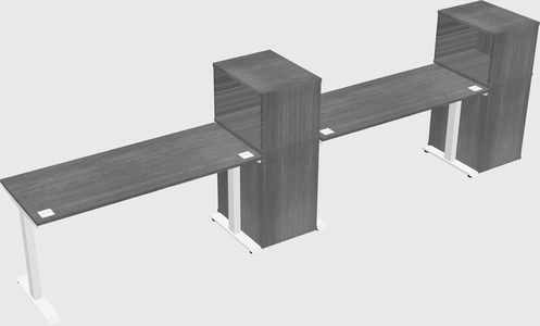 Height-adjustable desk - grade 3 w/cabinet