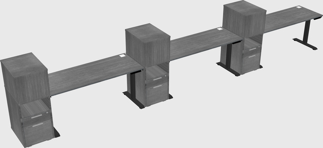 Height-adjustable desk - grade 3 w/cabinet