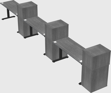 Height-adjustable desk - grade 3 w/cabinet