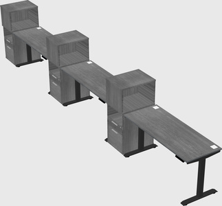 Height-adjustable desk - grade 3 w/cabinet