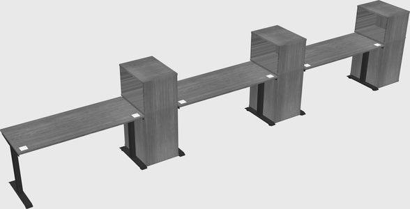 Height-adjustable desk - grade 3 w/cabinet