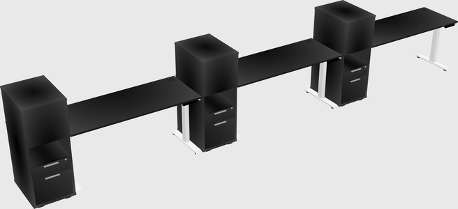 Height-adjustable Desk - Grade 3 W/cabinet