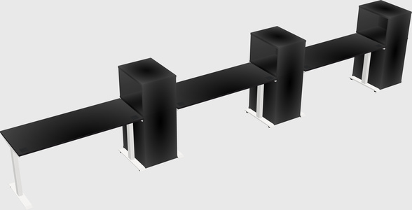 Height-adjustable desk - grade 3 w/cabinet