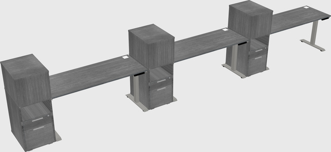 Height-adjustable desk - grade 3 w/cabinet