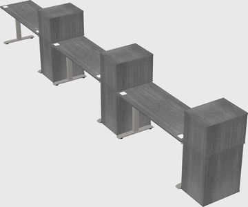 Height-adjustable desk - grade 3 w/cabinet