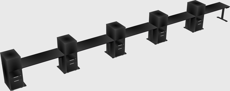 Height-adjustable Desk - Grade 3 W/cabinet