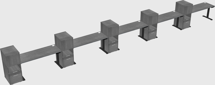 Height-adjustable desk - grade 3 w/cabinet