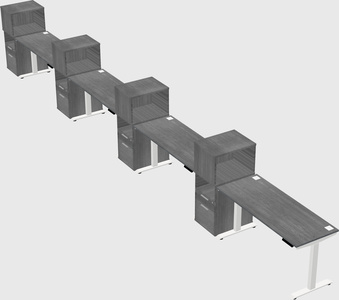 Height-adjustable desk - grade 3 w/cabinet