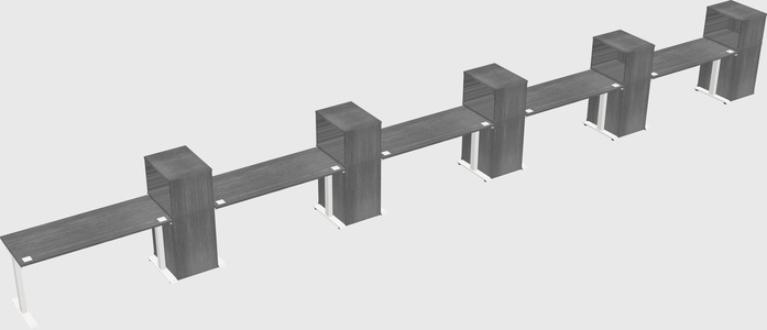 Height-adjustable desk - grade 3 w/cabinet