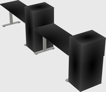Height-adjustable desk - grade 3 w/cabinet
