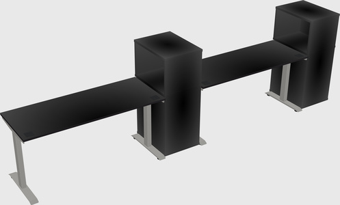 Height-adjustable desk - grade 3 w/cabinet