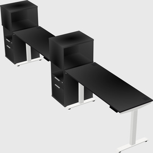 Height-adjustable desk - grade 3 w/cabinet